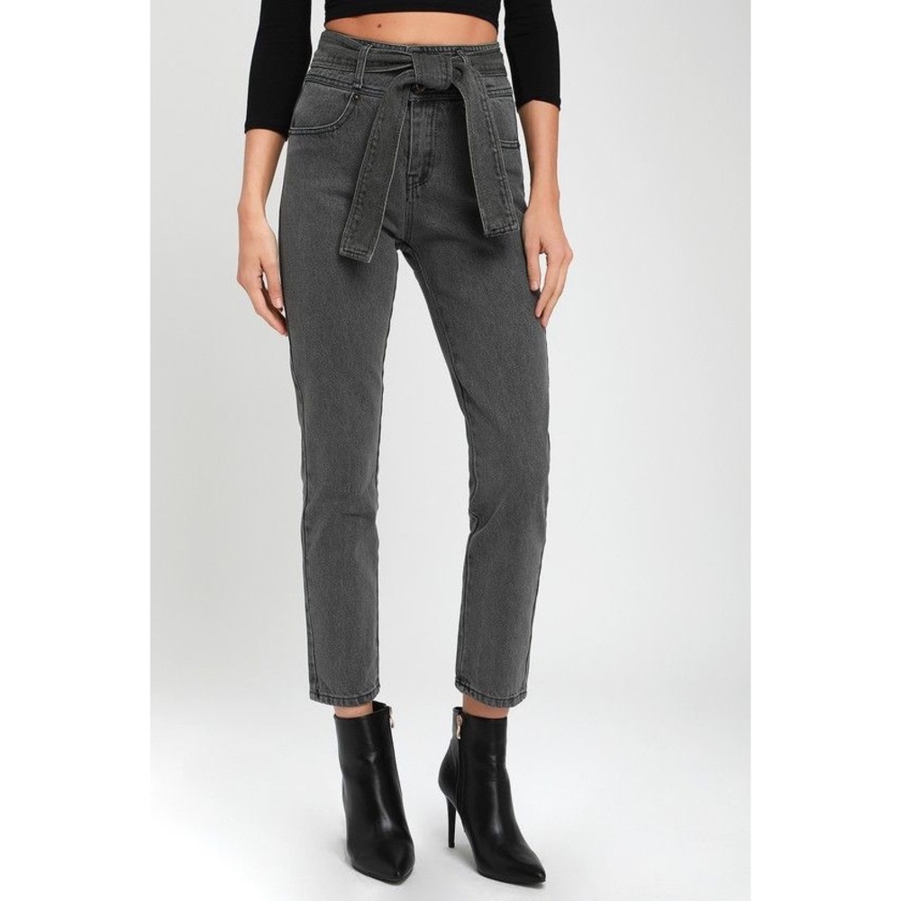 Lulus High Waisted Grey Jeans
